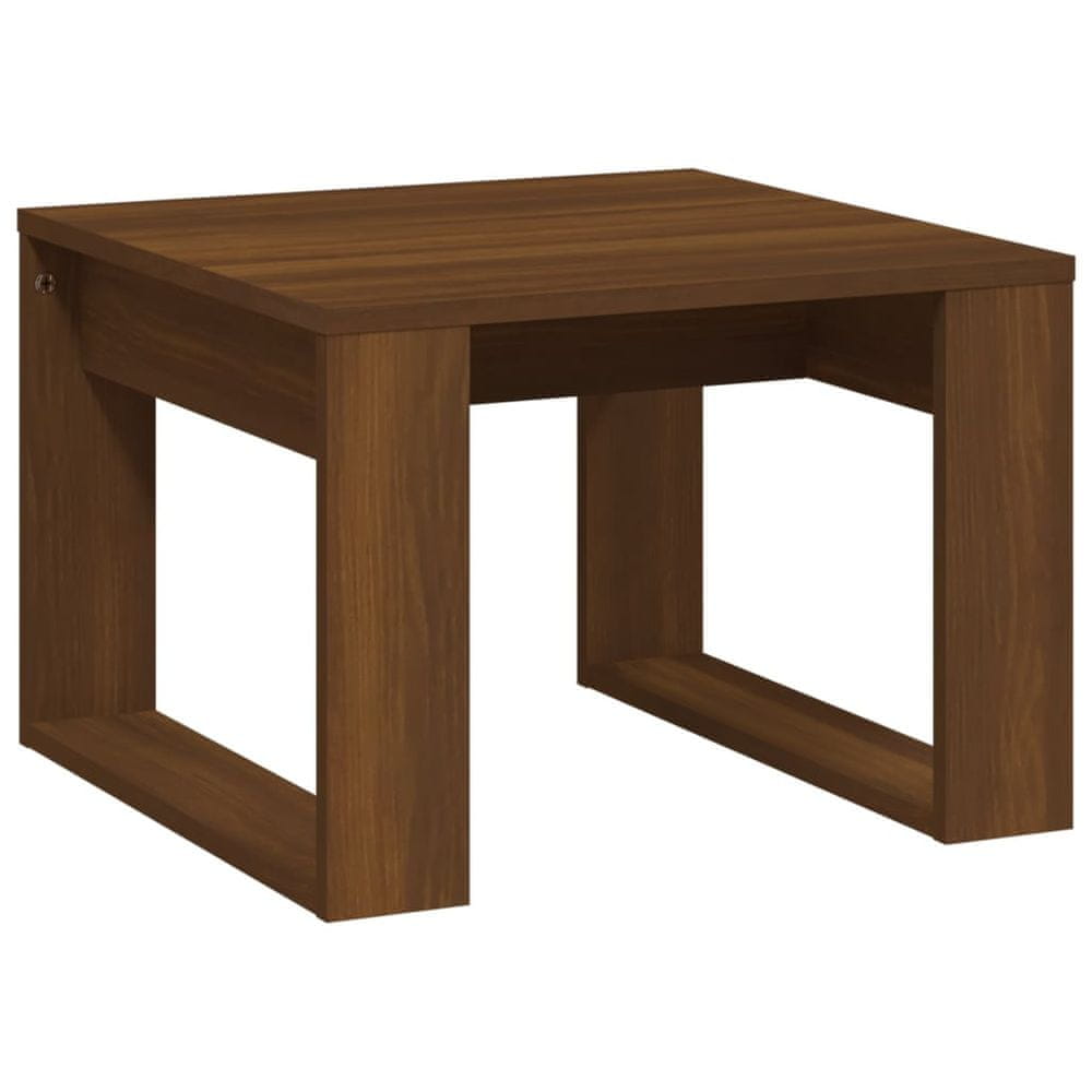 Vidaxl Príručný stolík hnedý dub 50x50x35 cm spracované drevo